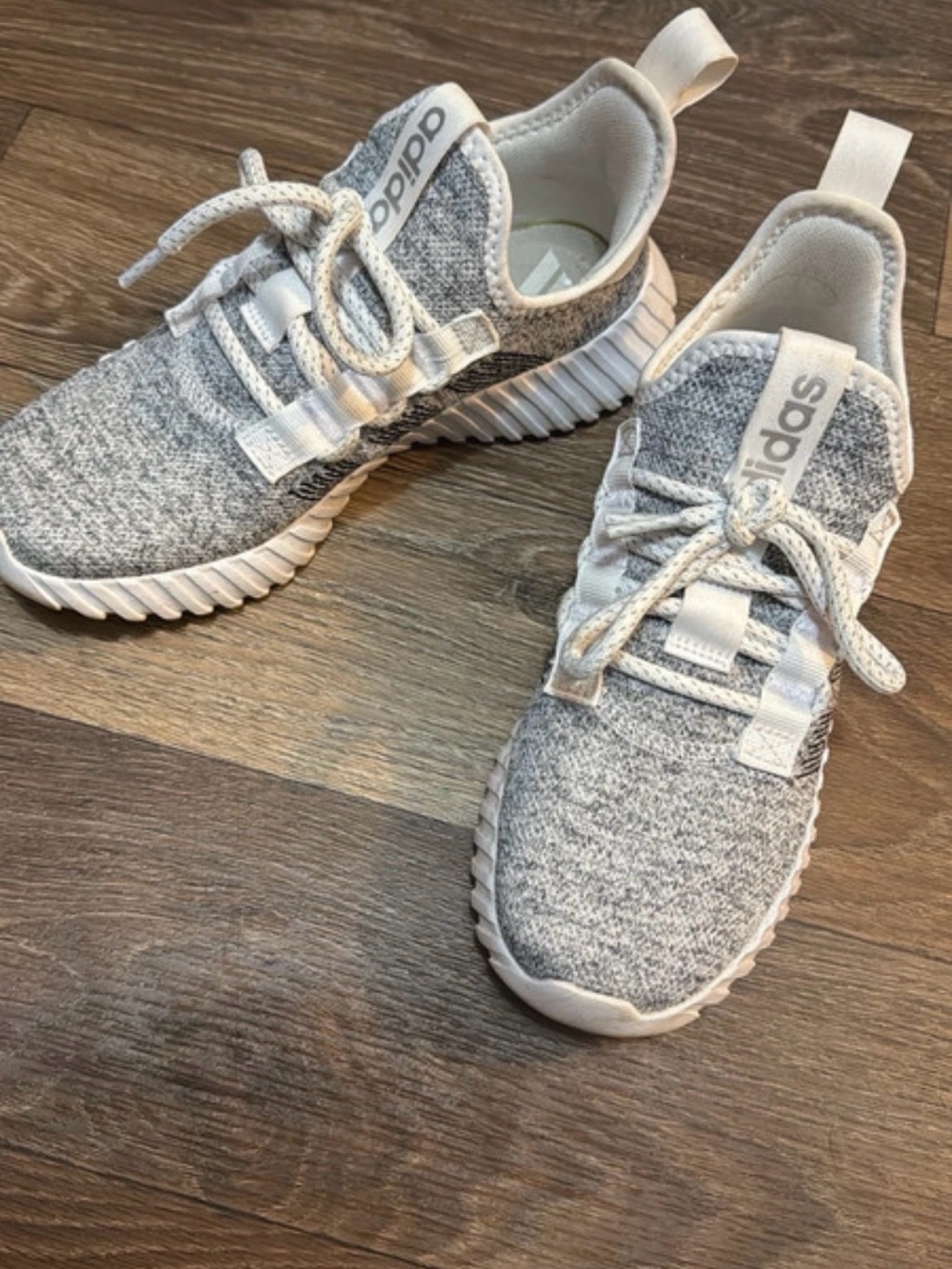 adidas Kids Heather Gray Knit Sneakers
